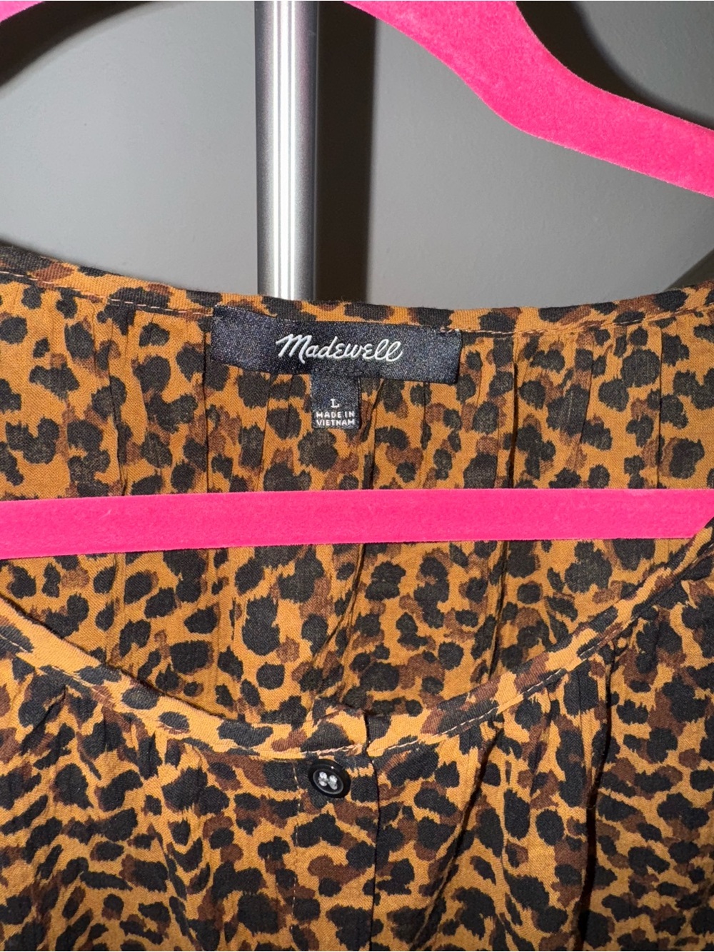 Madewell Leopard Print Blouse - Brown/Black Breezy Comfort Versatile Maximalist - Picture 3 of 4